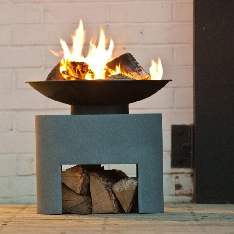 Oval Fire Bowl With Low Concrete Stand 768x768