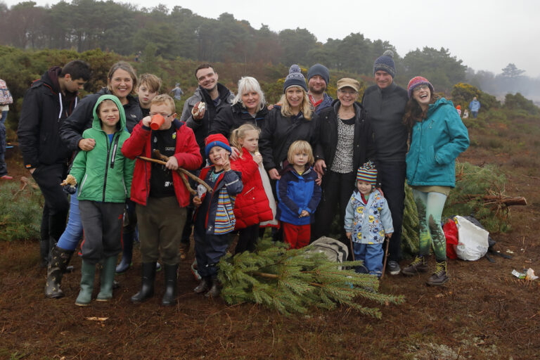 People gathering trees at 2018 Pull a Pine event Terry Bagley.2 768x512